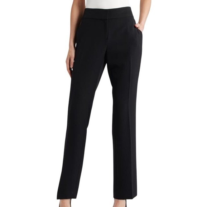 Amanda + Chelsea Black Ari Ponte Knit Wide Leg Pants Size 12 Nwot